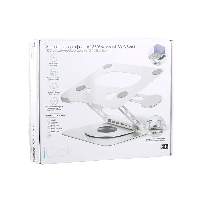 3303170117477-T'nB iClick - Station d'accueil + support pour ordinateur portable - USB-C - HDMI - 1GbE-P_405245899_2-6
