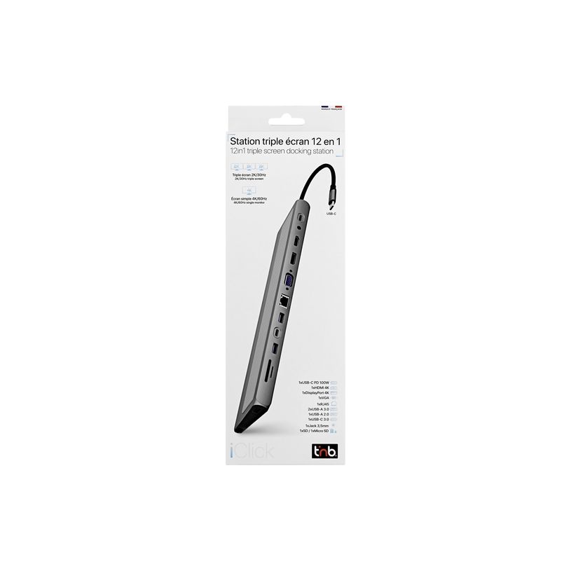 3303170118061-T'nB 12-in-1 - Station d'accueil - USB-C - VGA, HDMI, DP - 1GbE-P_405245903_3-8
