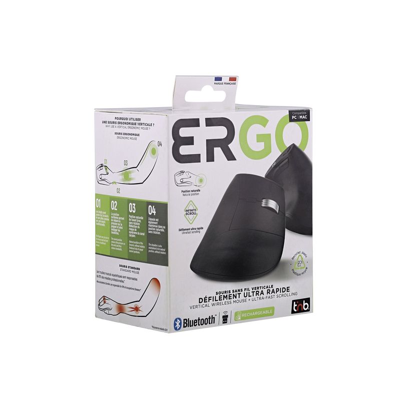 3303170121856-T'nB Ergo INFINITE - Souris verticale sans fil rechargeable - ergonomique - 7 boutons - no-P_405245908_5-7