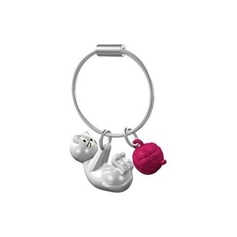 5404006040087-Metalmorphose - Porte-clés - chat blanc et sa pelote de laine-P_405245953_3-1