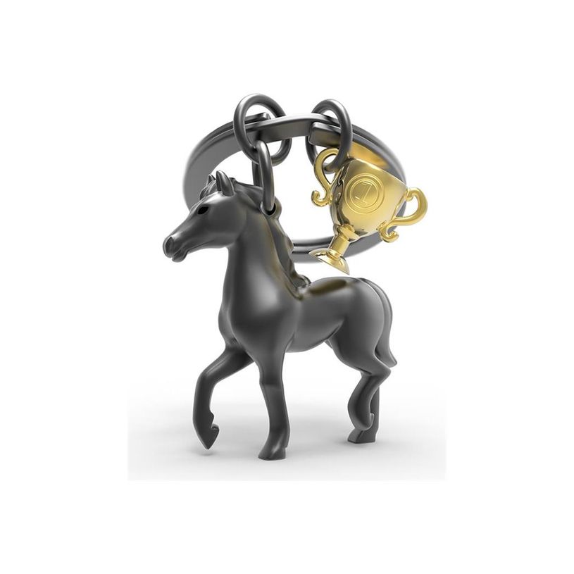 5404006049004-Metalmorphose - Porte-clés - cheval noir et son trophée-P_405246025_1-0