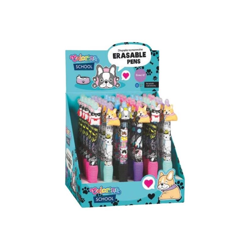 5903686380433-Colorino School - Stylo à bille effaçable chien - encre gel - bleu - avec gomme-P_405246320_1-0