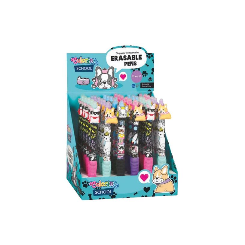5903686380433-Colorino School - Stylo à bille effaçable chien - encre gel - bleu - avec gomme-P_405246320_2-1