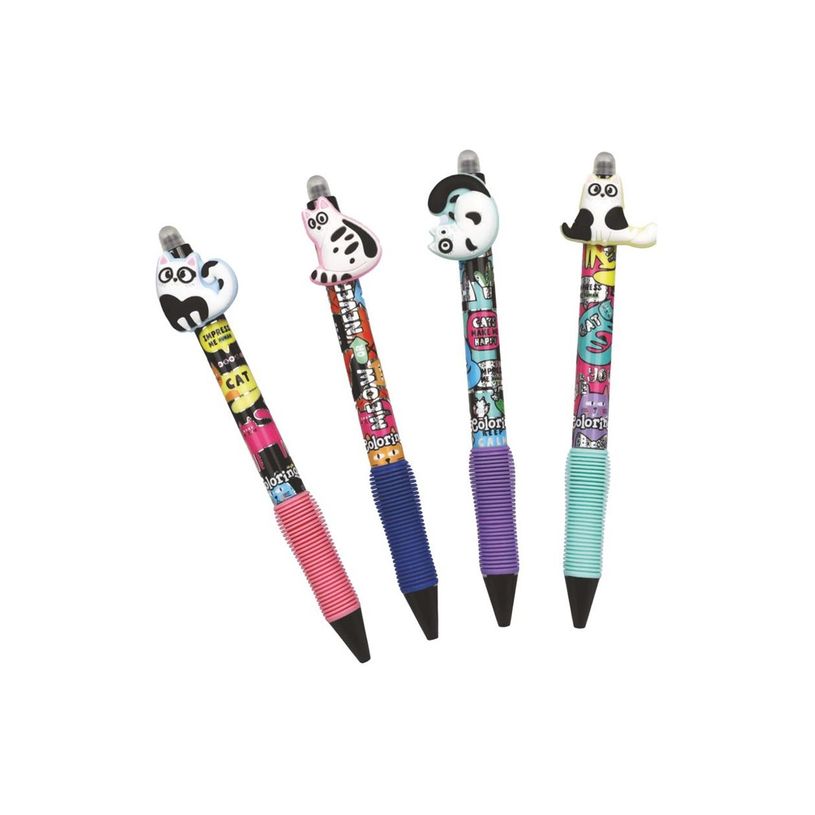 5903686380440-Colorino School - Stylo à bille effaçable chat - encre gel - bleu - avec gomme-P_405246322_2-2