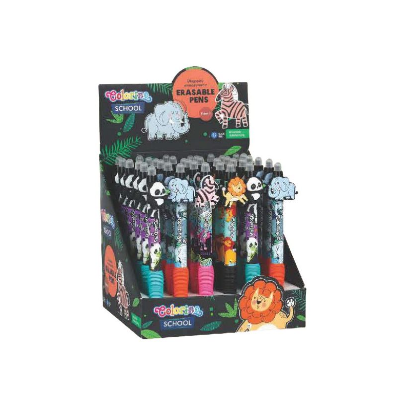 5903686380402-Colorino School - Stylo à bille effaçable animaux sauvages - encre gel - bleu - avec gom-P_405246323_1-0
