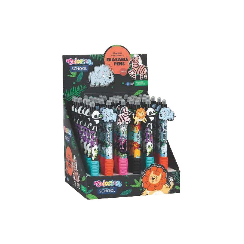 5903686380402-Colorino School - Stylo à bille effaçable animaux sauvages - encre gel - bleu - avec gom-P_405246323_2-1