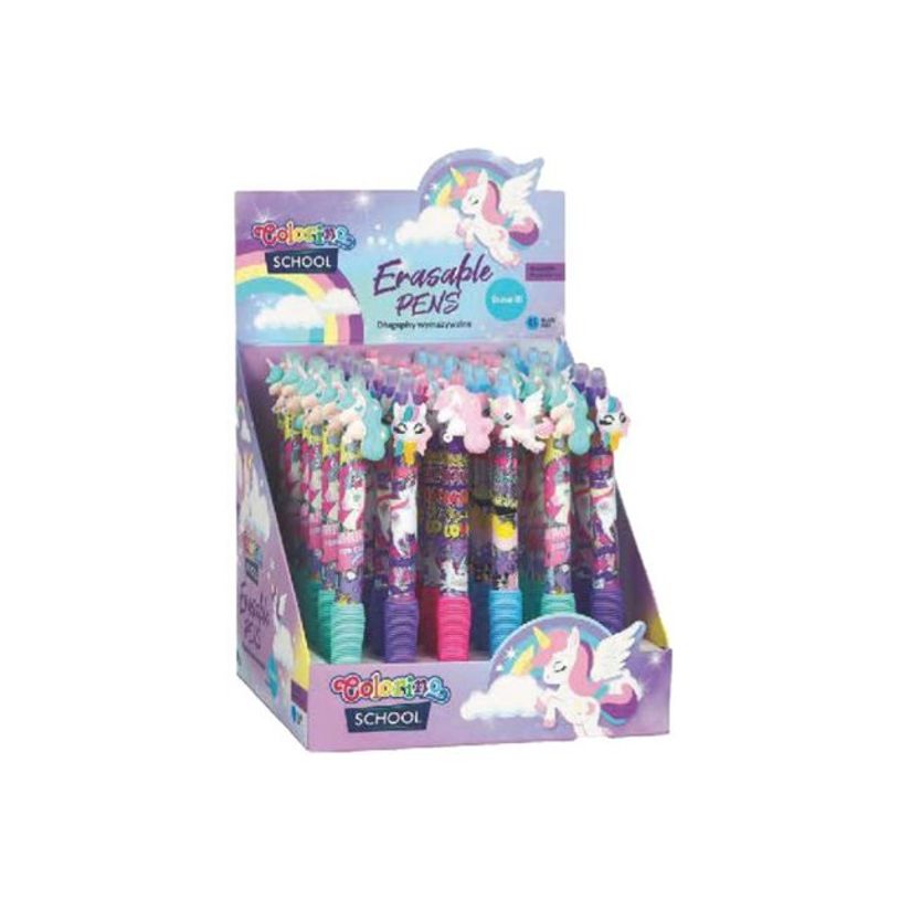 5903686380457-Colorino School - Stylo à bille effaçable licornes - encre gel - bleu - avec gomme-P_405246326_1-0