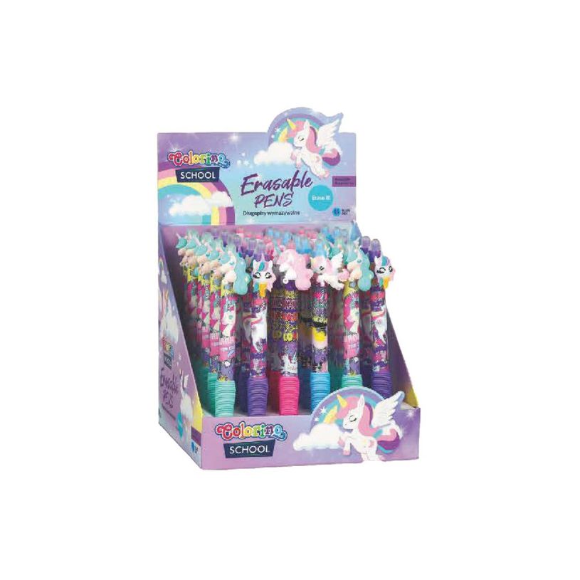 5903686380457-Colorino School - Stylo à bille effaçable licornes - encre gel - bleu - avec gomme-P_405246326_2-1