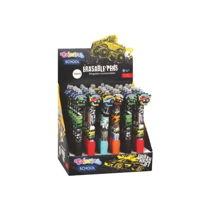 5903686380426-Colorino School - Stylo à bille effaçable monster truck - encre gel - bleu - avec gomme-P_405246328_1-0