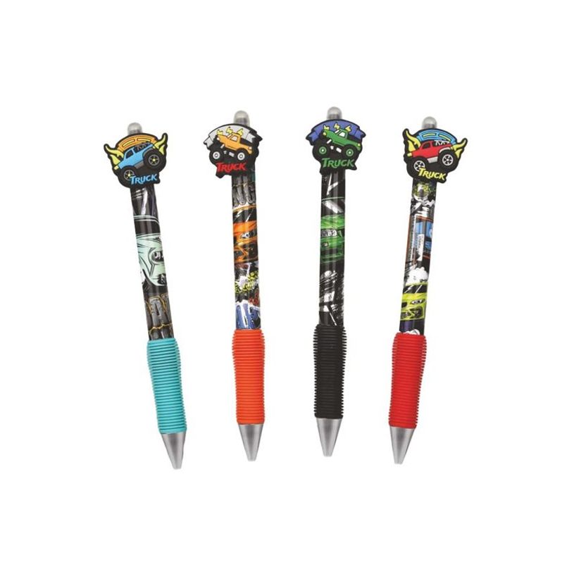 5903686380426-Colorino School - Stylo à bille effaçable monster truck - encre gel - bleu - avec gomme-P_405246328_3-2