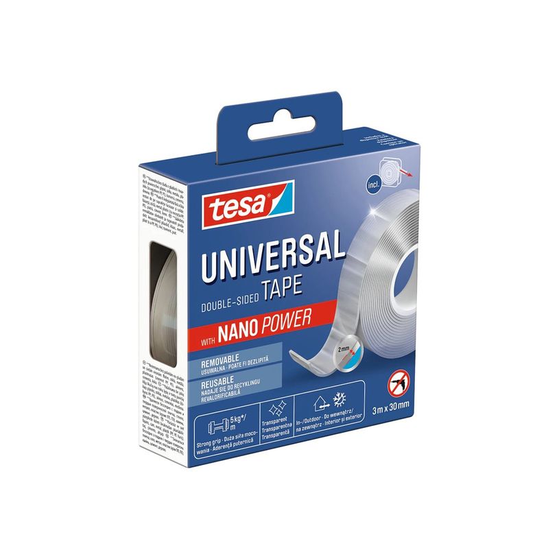 4063565398698-Tesa Universal Mounting - Distributeur avec bande double face - 30 mm x 3 m - transparent-P_405246366_1-0