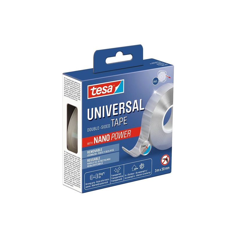 4063565398698-Tesa Universal Mounting - Distributeur avec bande double face - 30 mm x 3 m - transparent-P_405246366_3-6