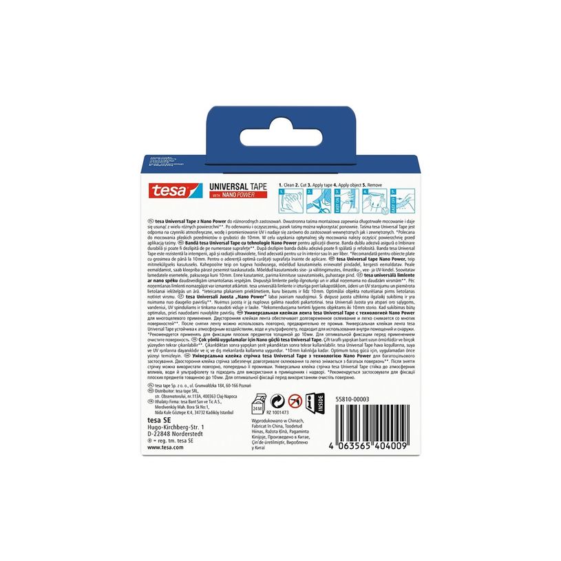 4063565398698-Tesa Universal Mounting - Distributeur avec bande double face - 30 mm x 3 m - transparent-P_405246366_4-3