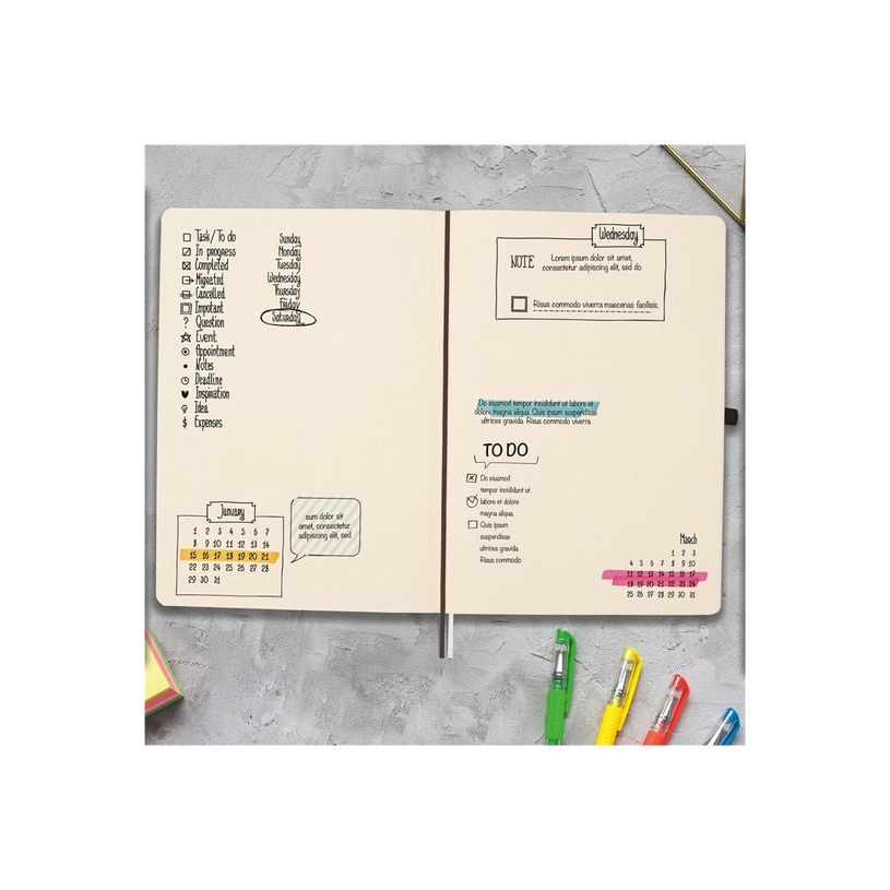 8422952393214-Finocam Nexo - Cahier de notes - B5 - 176 x 250 mm - 72 feuilles / 144 pages - papier blanc cassé - pointillé - couvercle b-P_405246461_6-7