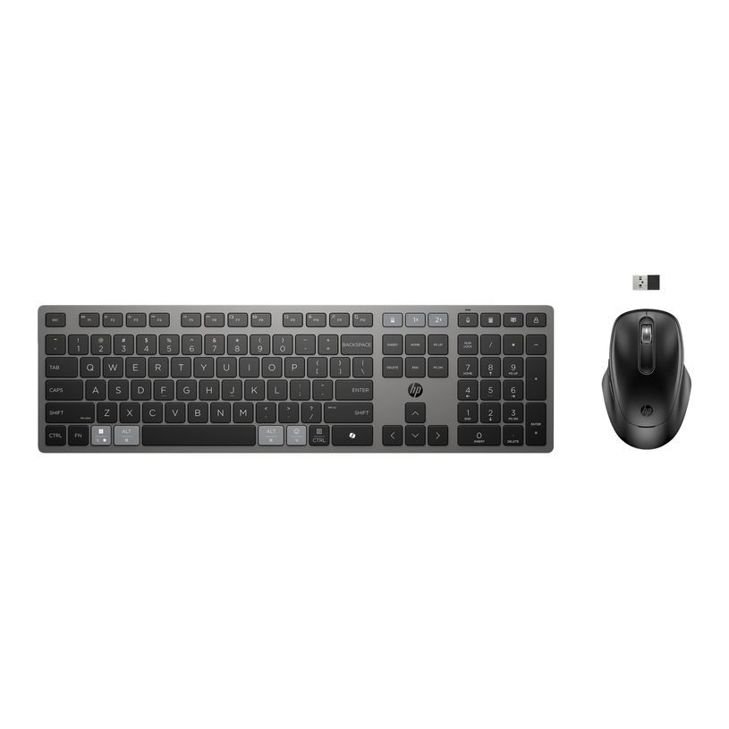 0198122955312-HP 725 - Ensemble clavier et souris - multi-appareils, rechargeable, alimenté par SuperCapacitor - full size - sans fil - 2.4 GHz, Bluetooth - Français - -P_405246679_41-28