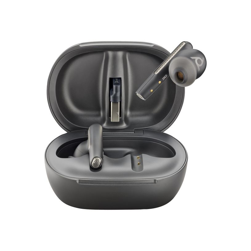 0197497053852-Poly Voyager Free 60+ - Écouteurs sans fil avec micro - intra-auriculaire - Bluetooth - Suppresseur de bruit actif - USB-A via adaptateur Bluetooth, jack 3,5mm - noir de charb-P_405246691_6-9