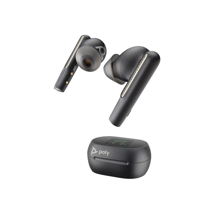 0197497053852-Poly Voyager Free 60+ - Écouteurs sans fil avec micro - intra-auriculaire - Bluetooth - Suppresseur de bruit actif - USB-A via adaptateur Bluetooth, jack 3,5mm - noir de charb-P_405246691_8-8