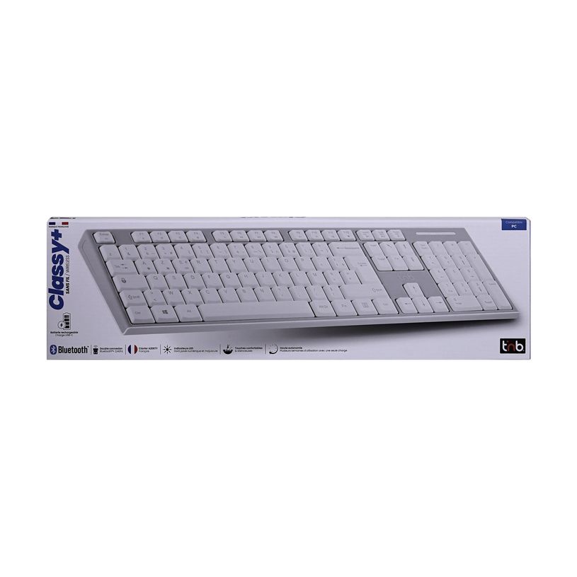3303170118276-T'nB Classy - Clavier sans fil rechargeable - 2.4 GHz, Bluetooth - gris et blanc-P_405246720_3-8