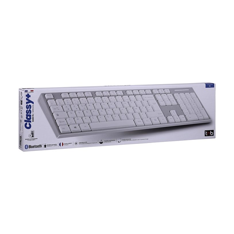 3303170118276-T'nB Classy - Clavier sans fil rechargeable - 2.4 GHz, Bluetooth - gris et blanc-P_405246720_4-9