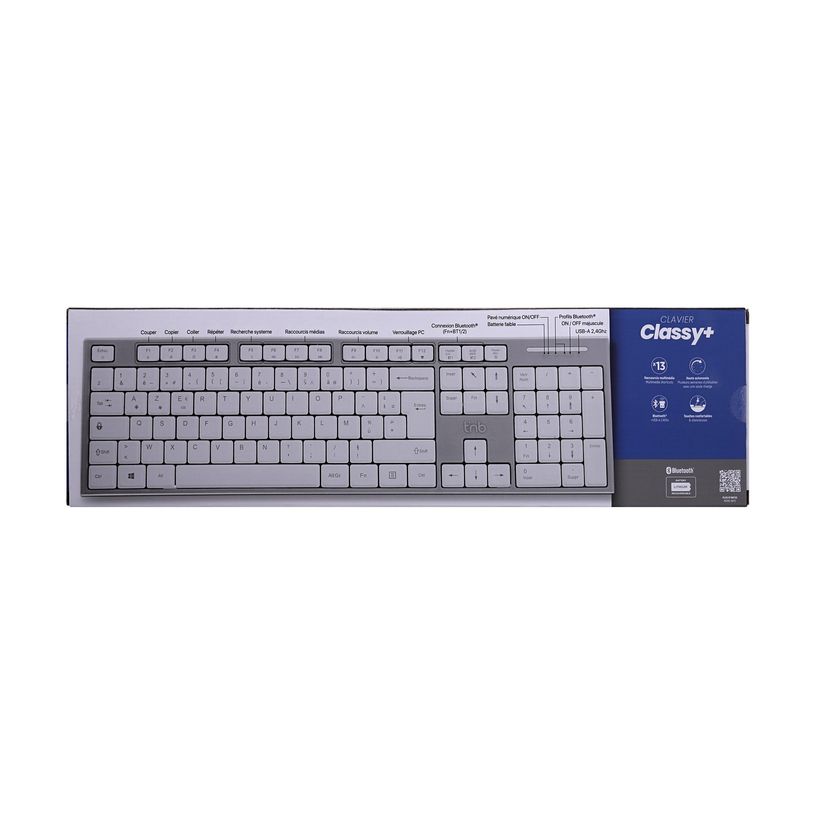 3303170118276-T'nB Classy - Clavier sans fil rechargeable - 2.4 GHz, Bluetooth - gris et blanc-P_405246720_5-10