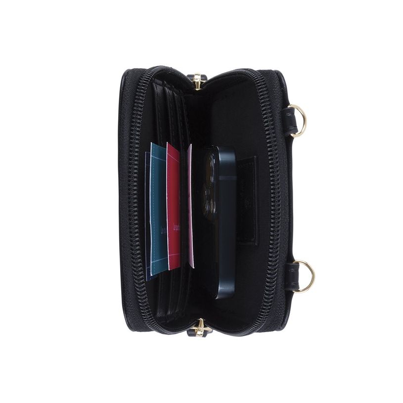 3664447203928-Oberthur Lisbonne - Sac Téléphone Noir – Petit Sac Bandoulière Élégant Mix-Matière, Porte-Monnaie Am-P_405246753_4-5