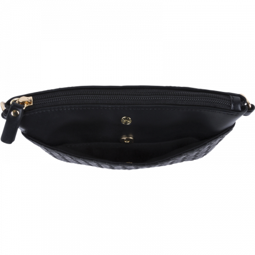 3664447203935-Oberthur Lisbonne - Sac Bandoulière Noir – Élégant en Mix-Matière Tressé/Lisse, Poche Avant Ai-P_405246755_3-2