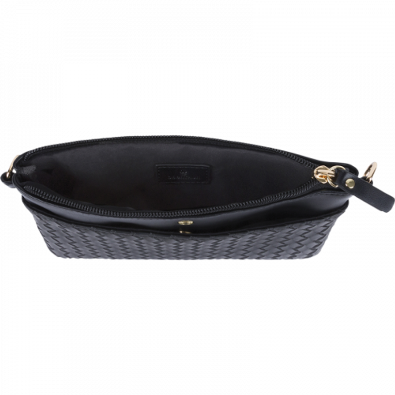 3664447203935-Oberthur Lisbonne - Sac Bandoulière Noir – Élégant en Mix-Matière Tressé/Lisse, Poche Avant Ai-P_405246755_4-3