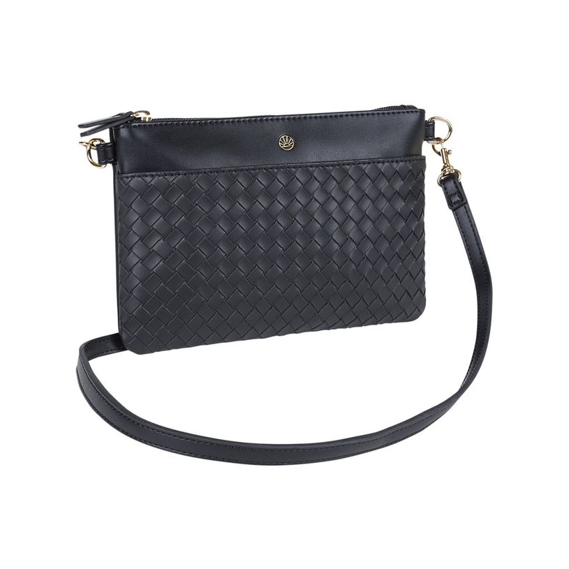 3664447203935-Oberthur Lisbonne - Sac Bandoulière Noir – Élégant en Mix-Matière Tressé/Lisse, Poche Avant Ai-P_405246755_7-5