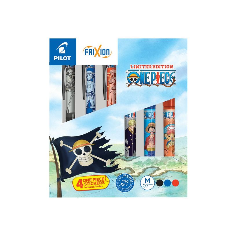 3131910449577-COFFRET 6 FRIXION BALL 0,7 AVEC 4 STICKERS - ONE PIECE-P_405246763_2-1
