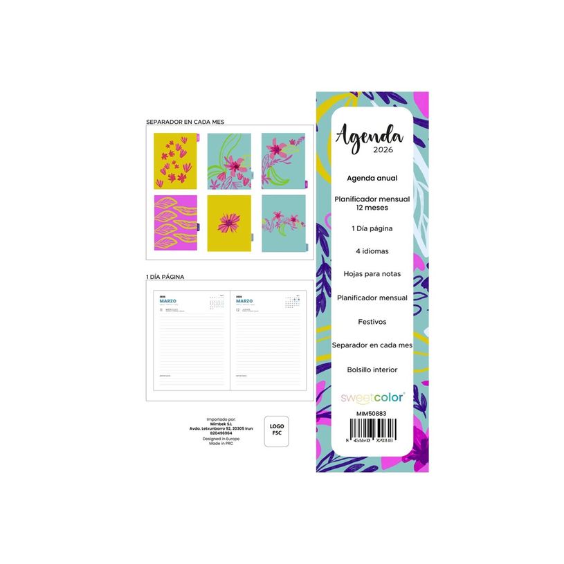 8435603320316-Sweetcolor - Agenda - 2026 - página de día - encuadernado de alambre - 175 x 215 mm - al-P_405246908_3-2