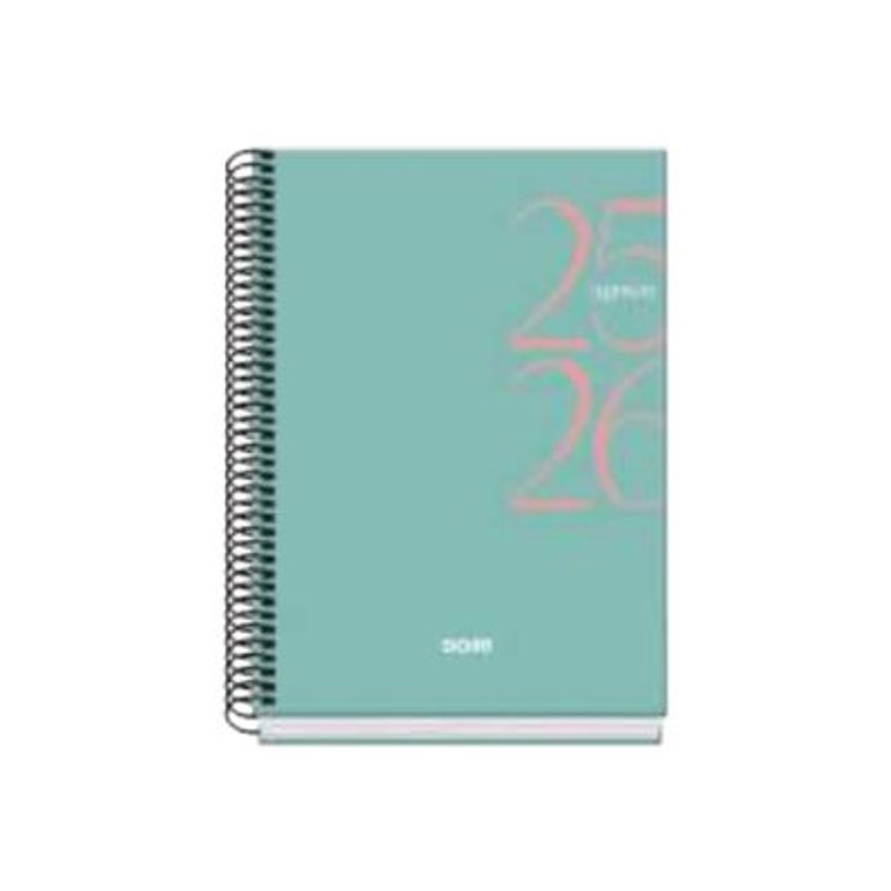 8421938520583-Dohe SYSTEM - Agenda - 2025-2026 - semainier - reliure à spirale - A5 (150 x 210 mm) - 72 feuilles - vert - carton -P_405246993_2-0