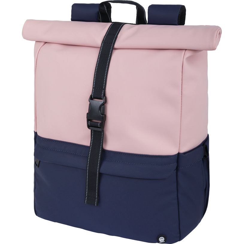 3664447204192-Cork - sac à dos ordinateur roll-top 15,6'' - rose et marine--0