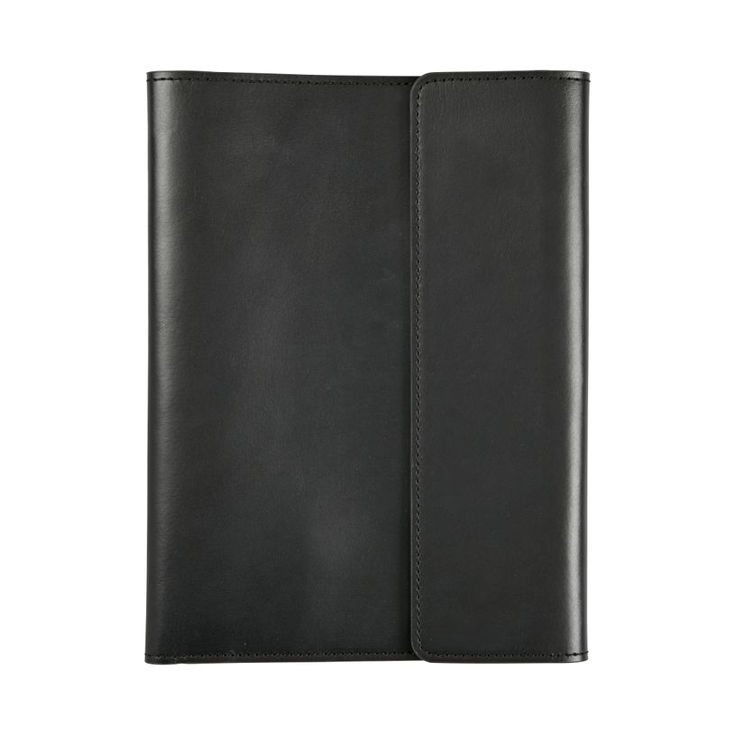3371010470365-Quo Vadis - Etui carnet/tablette - Rangers - Noir - 19,5x26,5 cm - Cuir pleine fleur de buffle--0
