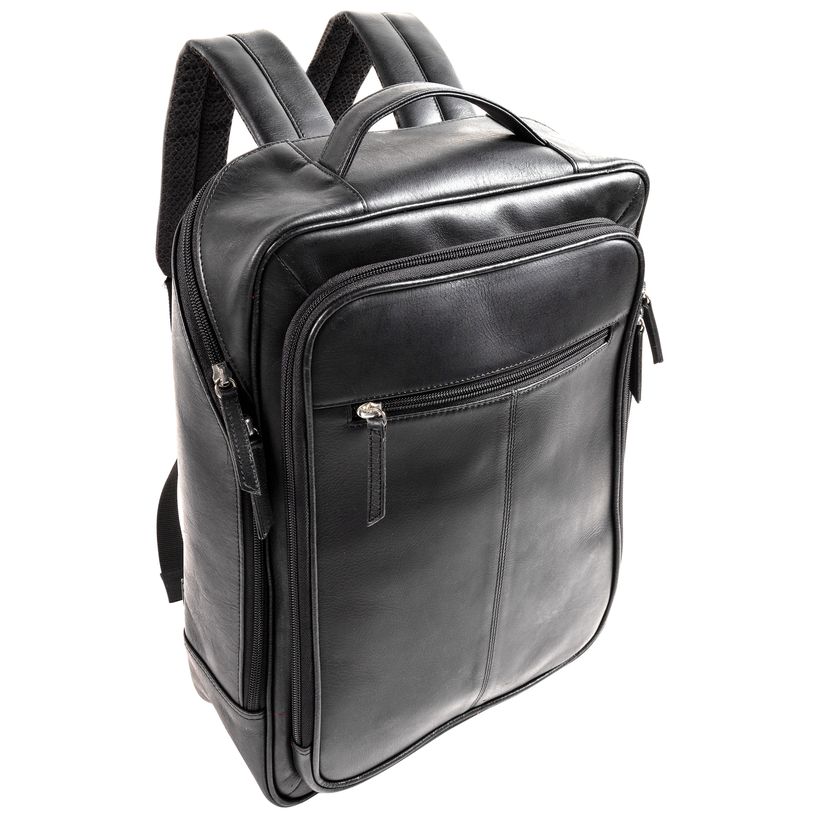 3338805009926-Quo Vadis - Sac à dos - Rangers - Noir - 43x30x14 cm - Cuir pleine fleur de buffle - 2 compartiment(s) - Avec bret--0