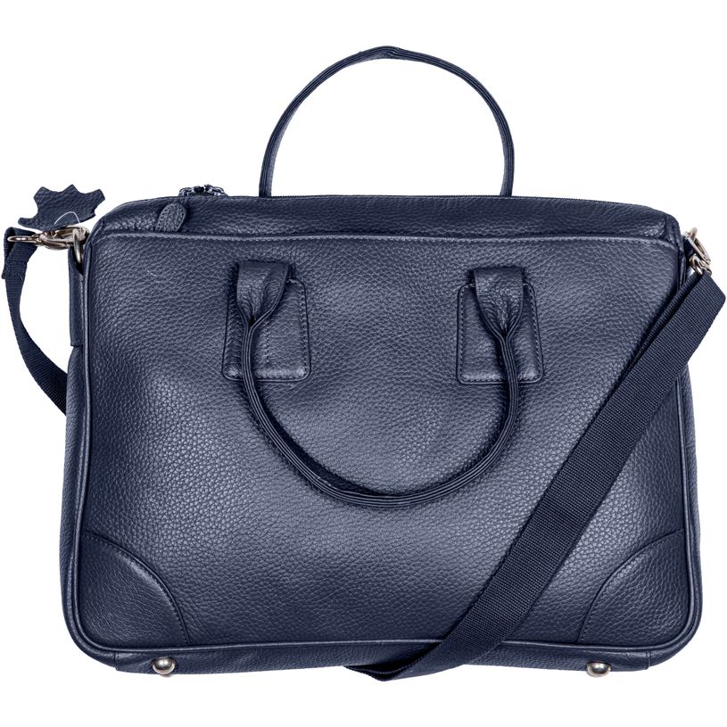 3338805003139-Quo Vadis - Sacoche cabas - Goya - Bleu - 38x29x7 cm - Cuir pleine fleur de vachette - 2 compartiment(s) - Avec bandoul--0