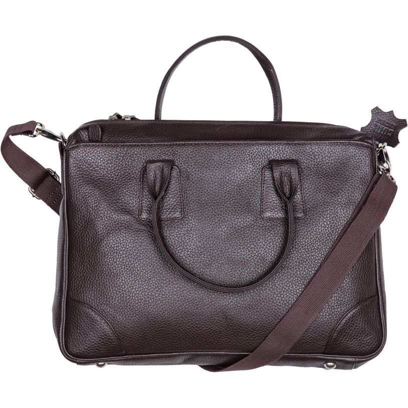 3338800029233-Quo Vadis - Sacoche cabas - Goya - Marron - 38x29x7 cm - Cuir pleine fleur de vachette - 2 compartiment(s) - Avec bandoul--0