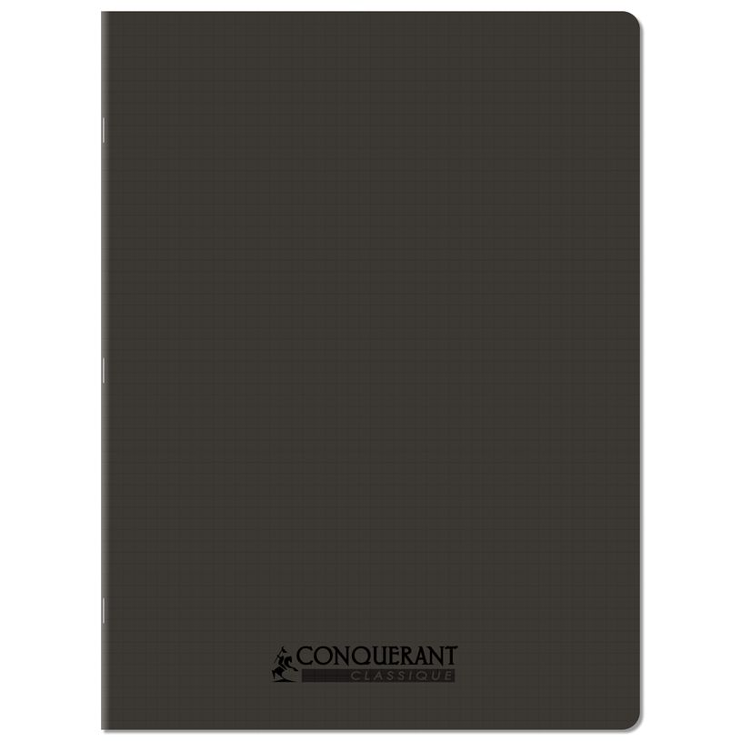 3020120259260-Conquérant Classique - Cahier polypro 24 x 32 cm - 96 pages - petits carreaux (5x5) - Noir--0