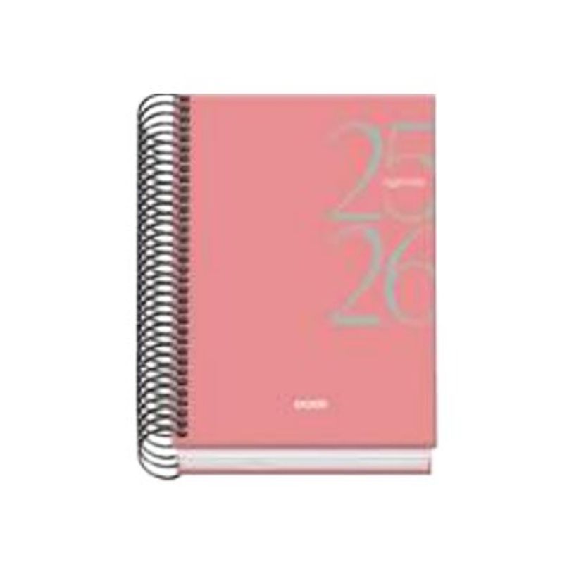 8421938520651-Dohe SYSTEM - Agenda - 2025-2026 - 1 jour par page - reliure à spirale - A6 (120 x 170 mm) - 144 feuilles - rose - carton -P_405247002_2-0