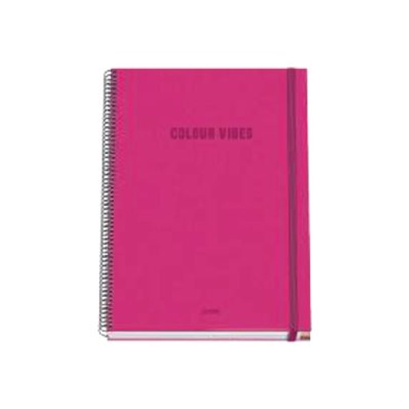 8421938518917-Dohe Color Vibes - Cuaderno - encuadernado espiral - A5 (148 x 210 mm) - 100 hojas / 200 páginas - cuadriculado - rosa - cartó-P_405247051_1-0