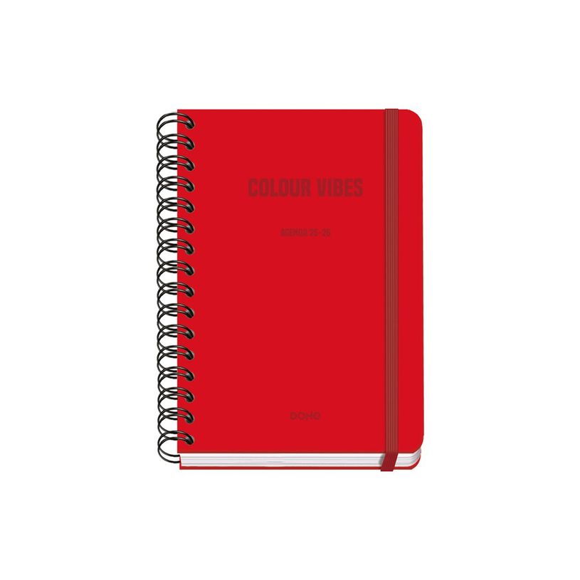 8421938520118-Dohe Colour Vibes - Agenda - 2025-2026 - semainier - reliure à anneaux métalliques - A5 (150 x 210 mm) - 72 feuilles - rouge - carton -P_405247067_3-1