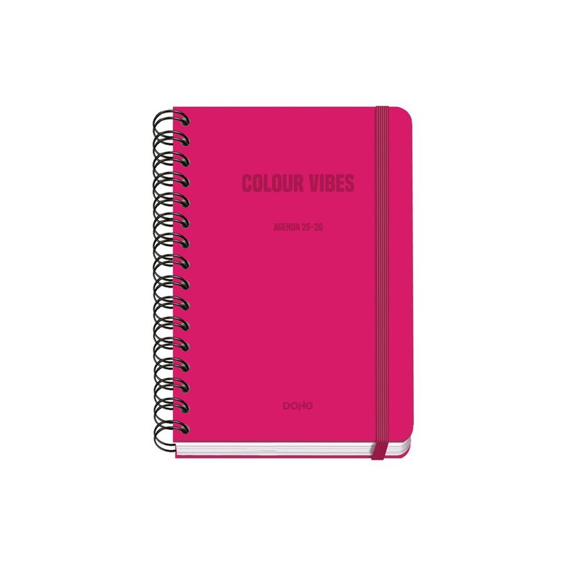 8421938520156-Dohe Colour Vibes - Agenda - 2025-2026 - semainier - reliure à anneaux métalliques - A5 (150 x 210 mm) - 72 feuilles - rose - carton -P_405247071_3-1