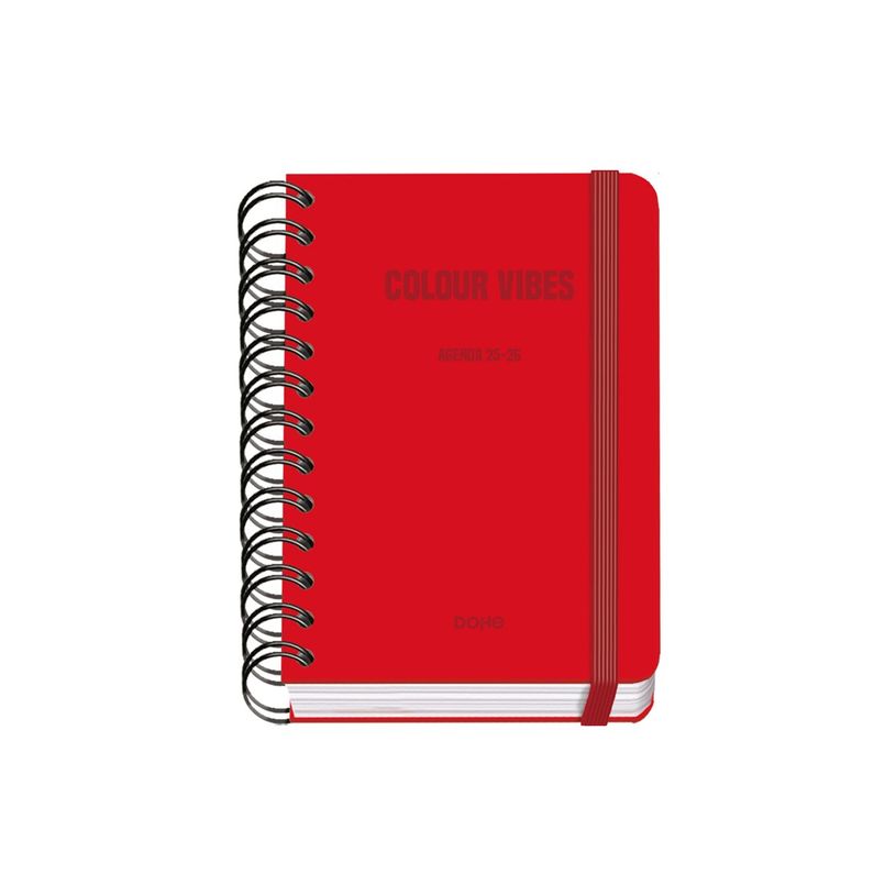 8421938520194-Dohe Colour Vibes - Agenda - 2025-2026 - 1 jour par page - reliure à anneaux métalliques - A6 (120 x 170 mm) - 152 feuilles - rouge - carton -P_405247093_3-1