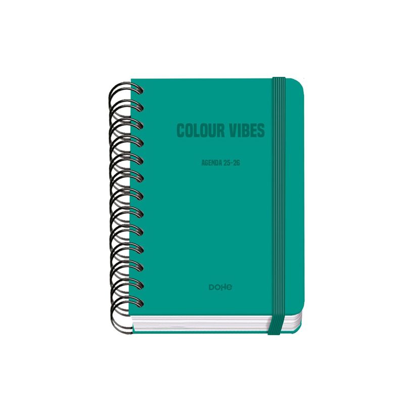 8421938520200-Dohe Colour Vibes - Agenda - 2025-2026 - 1 jour par page - reliure à anneaux métalliques - A6 (120 x 170 mm) - 152 feuilles - vert - carton -P_405247094_3-1