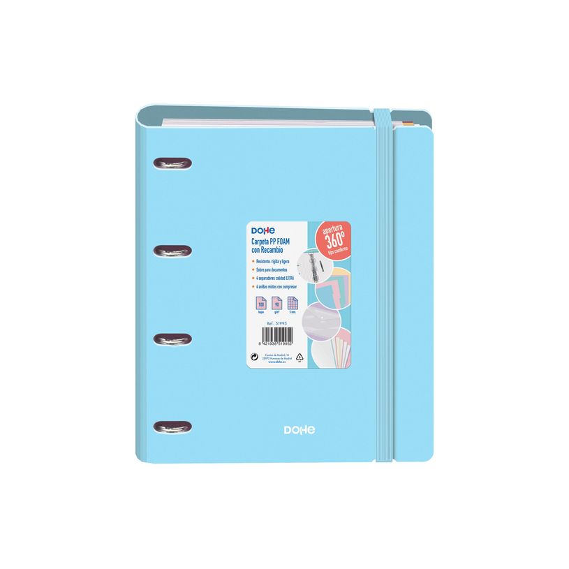 8421938519952-Dohe Serenity - Classeur à anneaux - largeur de dos : 40 mm - pour A4 (210 x 297 mm) - bl-P_405247123_3-1