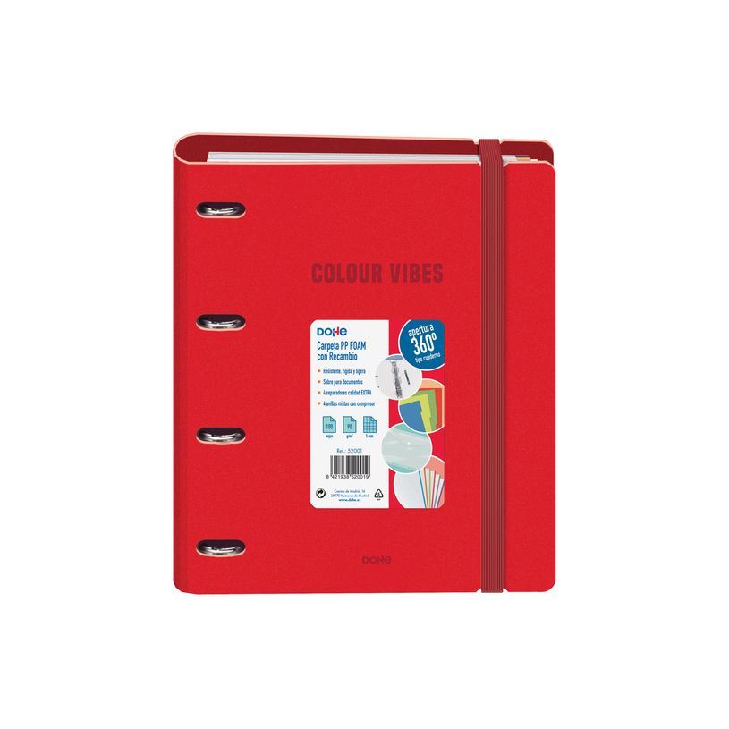 8421938520019-Dohe Color Vibes - Classeur à anneaux - largeur de dos : 40 mm - pour A4 (210 x 297 mm) --P_405247128_3-1