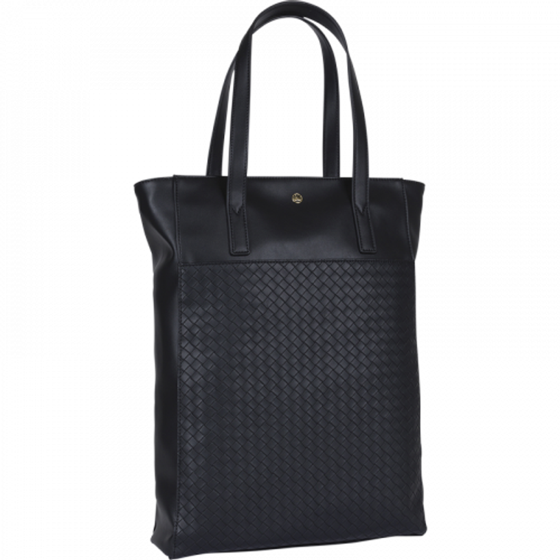 3664447203850-Oberthur Lisbonne - Sac Cabas Noir – Grand Sac à Main Femme pour Ordinateur 15,6'' – Élégant Effet Tressé et Lisse, M-P_405247215_1-0