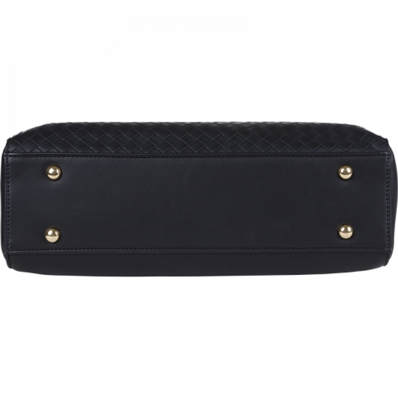 3664447203850-Oberthur Lisbonne - Sac Cabas Noir – Grand Sac à Main Femme pour Ordinateur 15,6'' – Élégant Effet Tressé et Lisse, M-P_405247215_4-3