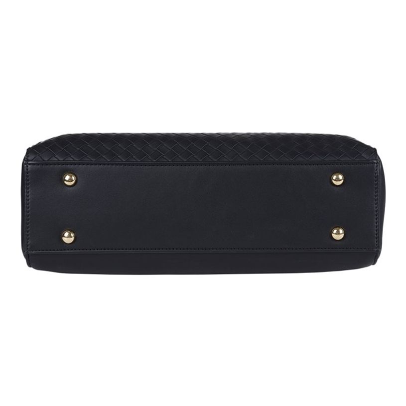 3664447203850-Oberthur Lisbonne - Sac Cabas Noir – Grand Sac à Main Femme pour Ordinateur 15,6'' – Élégant Effet Tressé et Lisse, M-P_405247215_9-6