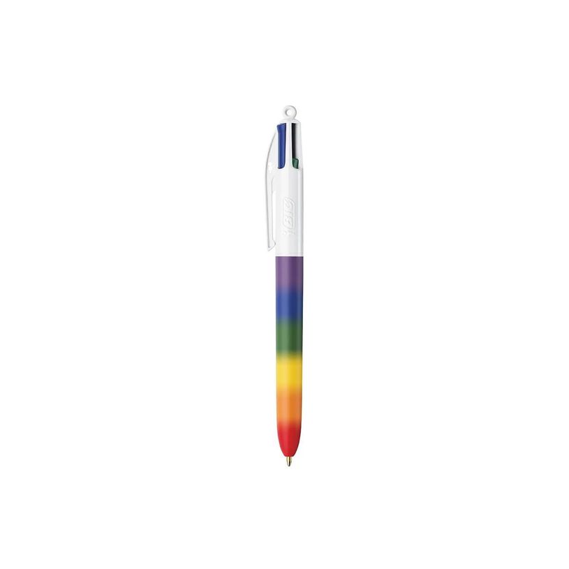 3086123776319-BIC 4 Couleurs -Corps effet Soft Touch, Décor arc en ciel couleurs vives -Stylos-Bille Po-P_405247295_1-0