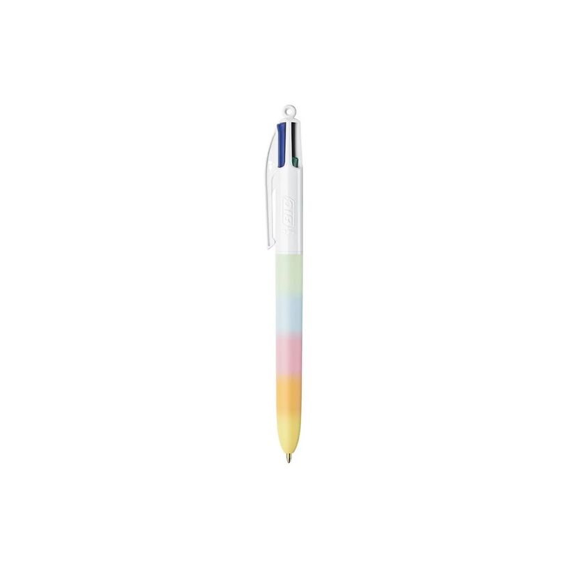 3086123776272-BIC 4 Couleurs -Corps effet Soft Touch, Décor arc en ciel couleurs Pastel -Stylos-Bille P-P_405247296_2-1